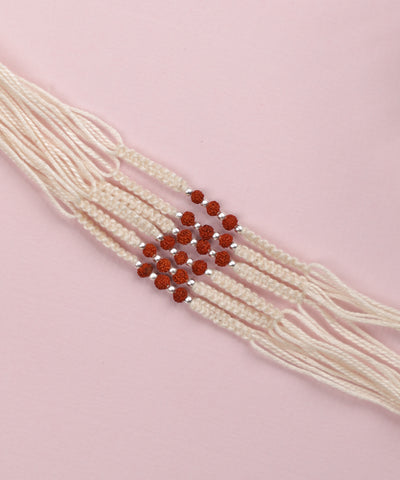 6-Piece Traditional Rudraksha Rakhi Set | Stylika