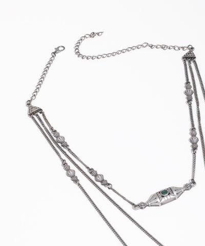 Artisan-Inspired Multi-Layered Geometric Oxidised Necklace with Earrings | Stylika