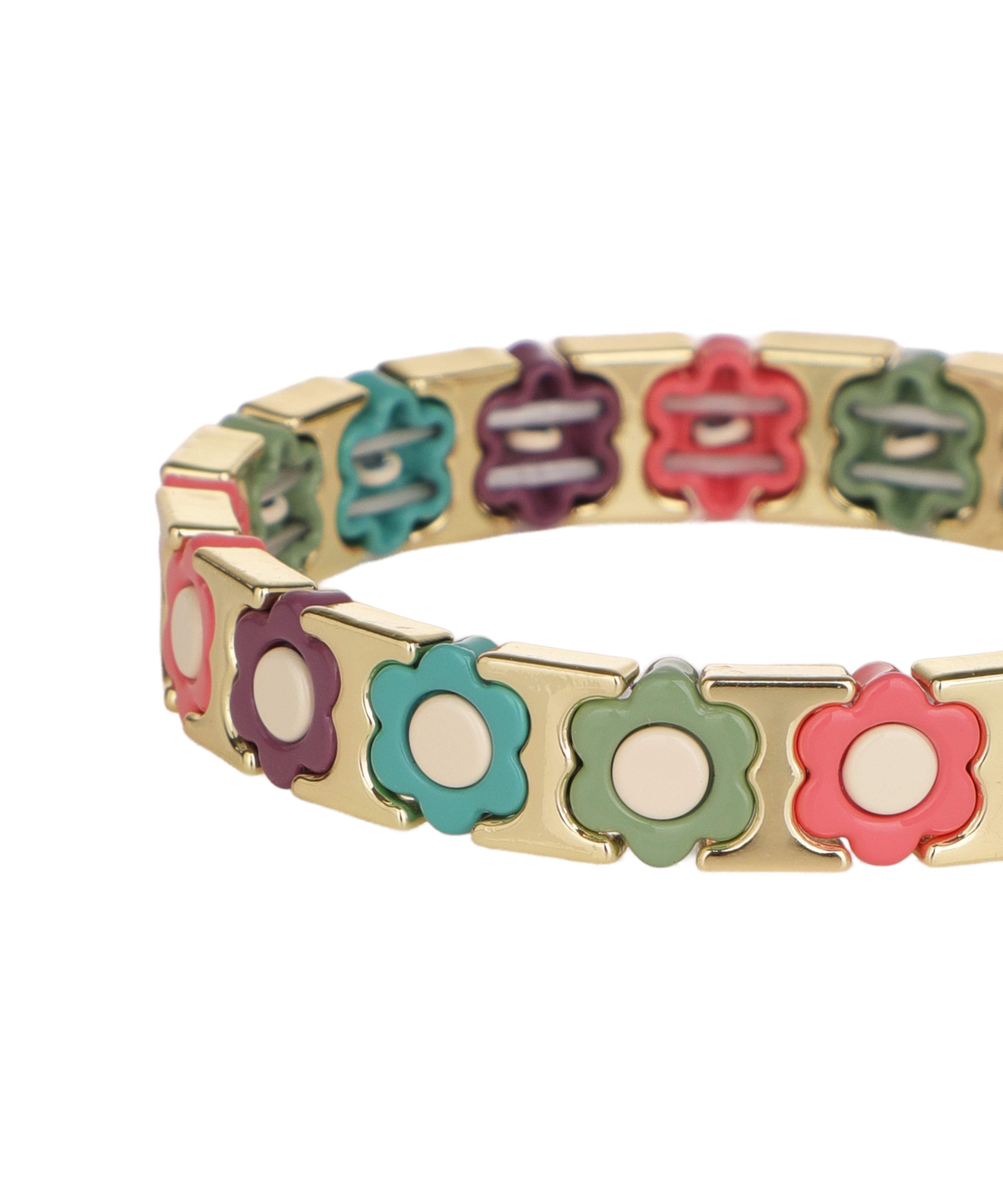 Pressed Petals In Block: Pastel Picnic Bracelet | Stylika