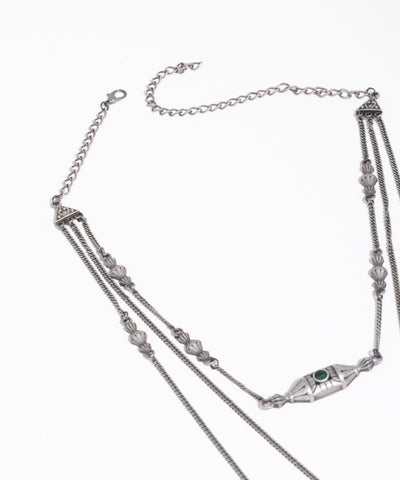 Artisan-Inspired Multi-Layered Geometric Oxidised Necklace with Earrings | Stylika