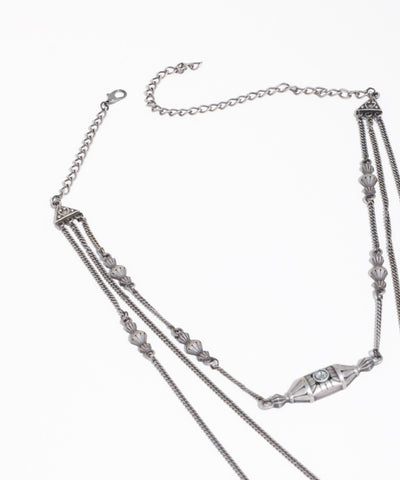 Artisan-Inspired Multi-Layered Geometric Oxidised Necklace with Earrings | Stylika