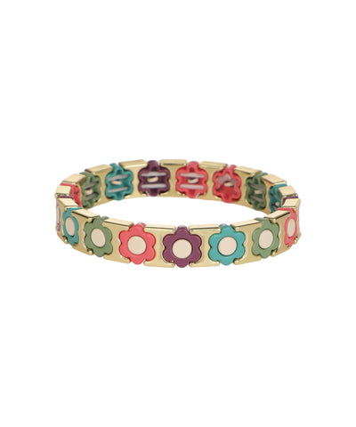 Pressed Petals In Block: Pastel Picnic Bracelet | Stylika