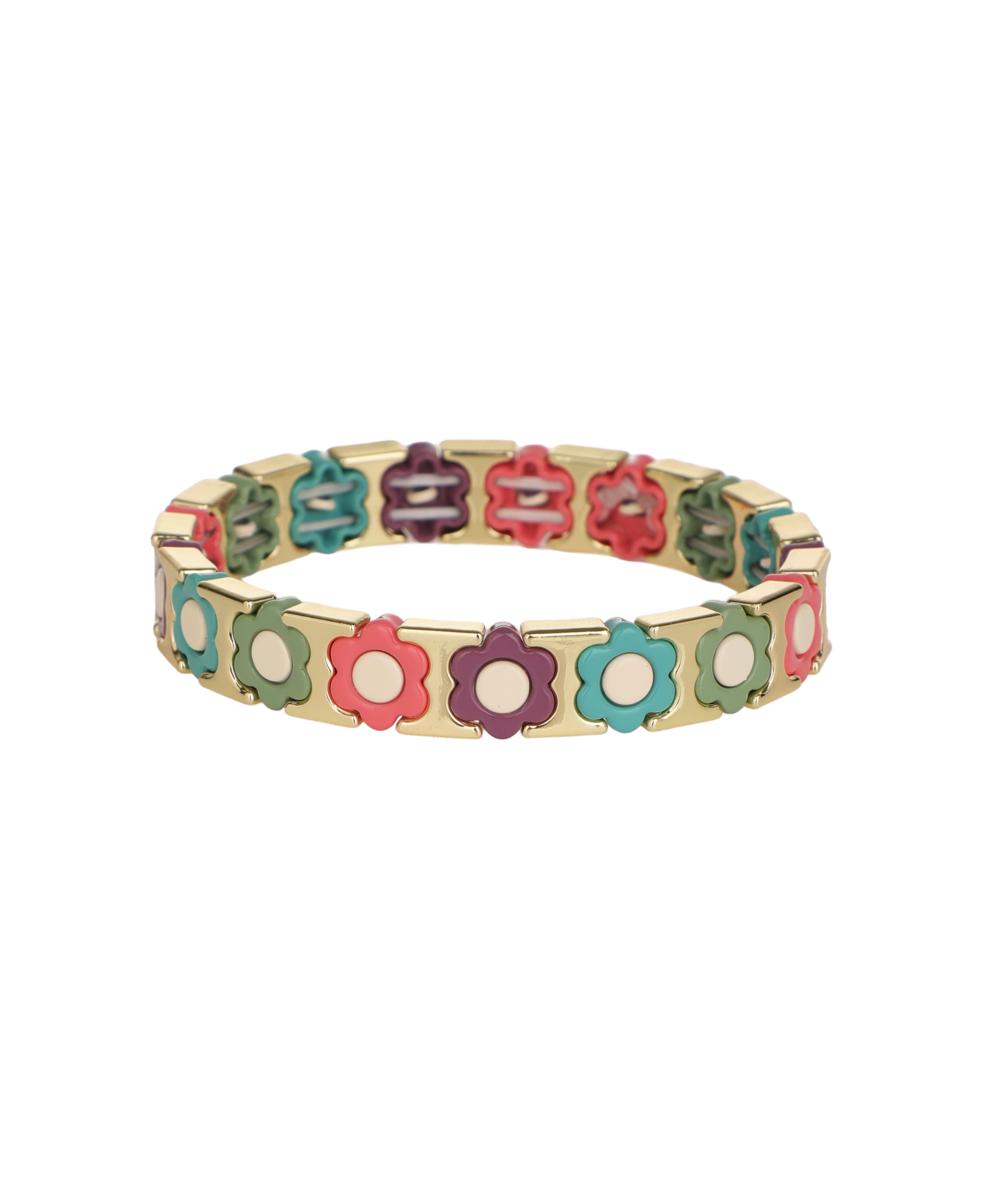 Pressed Petals In Block: Pastel Picnic Bracelet | Stylika