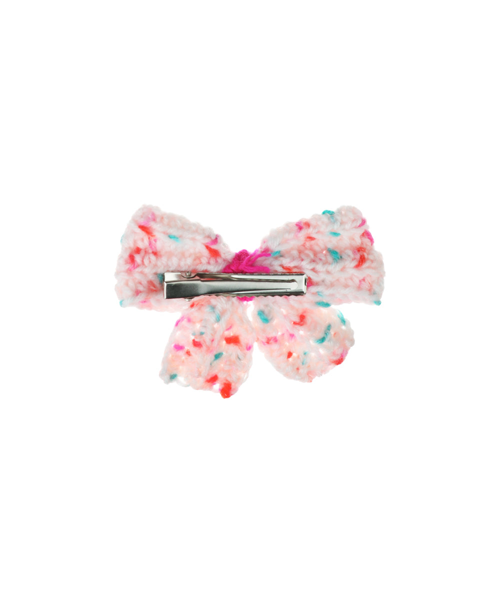 Pastel Speckled Bow Design Crochet Hair Clip | Stylika