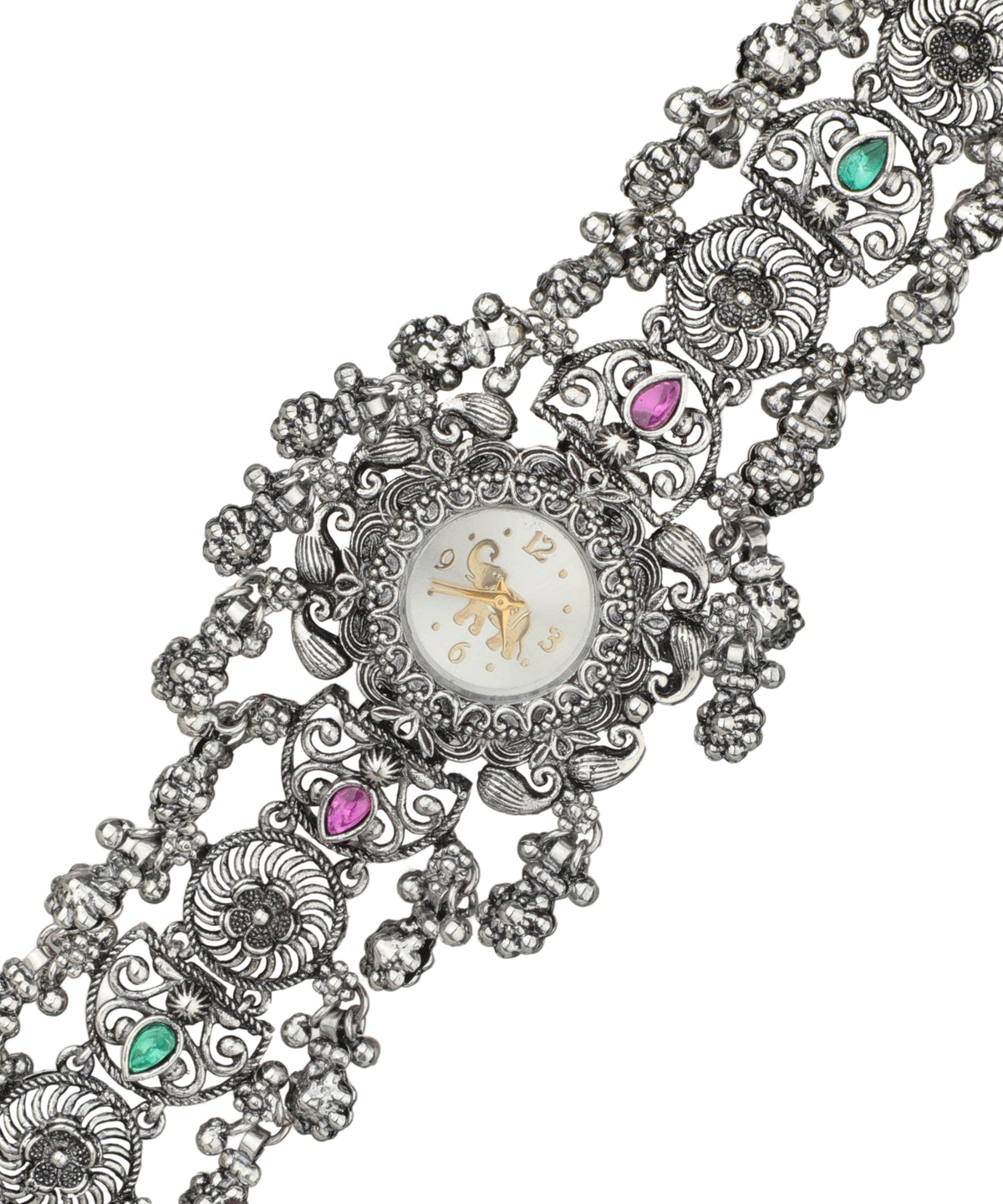 Ornate cuff structure with an integrated watch face