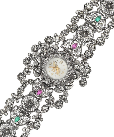 Ornate cuff structure with an integrated watch face