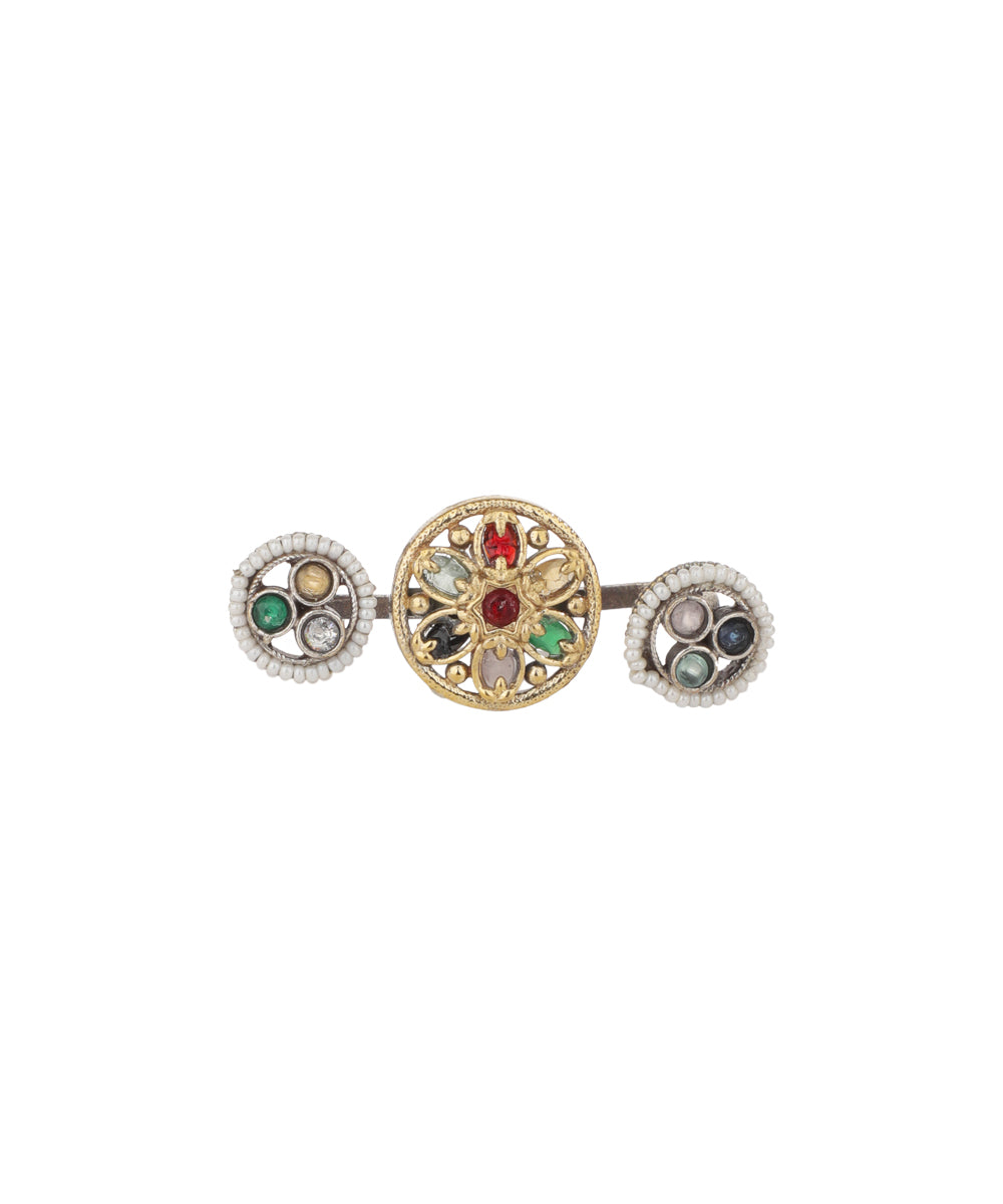 Floral Medallion Trio Ring | Stylika