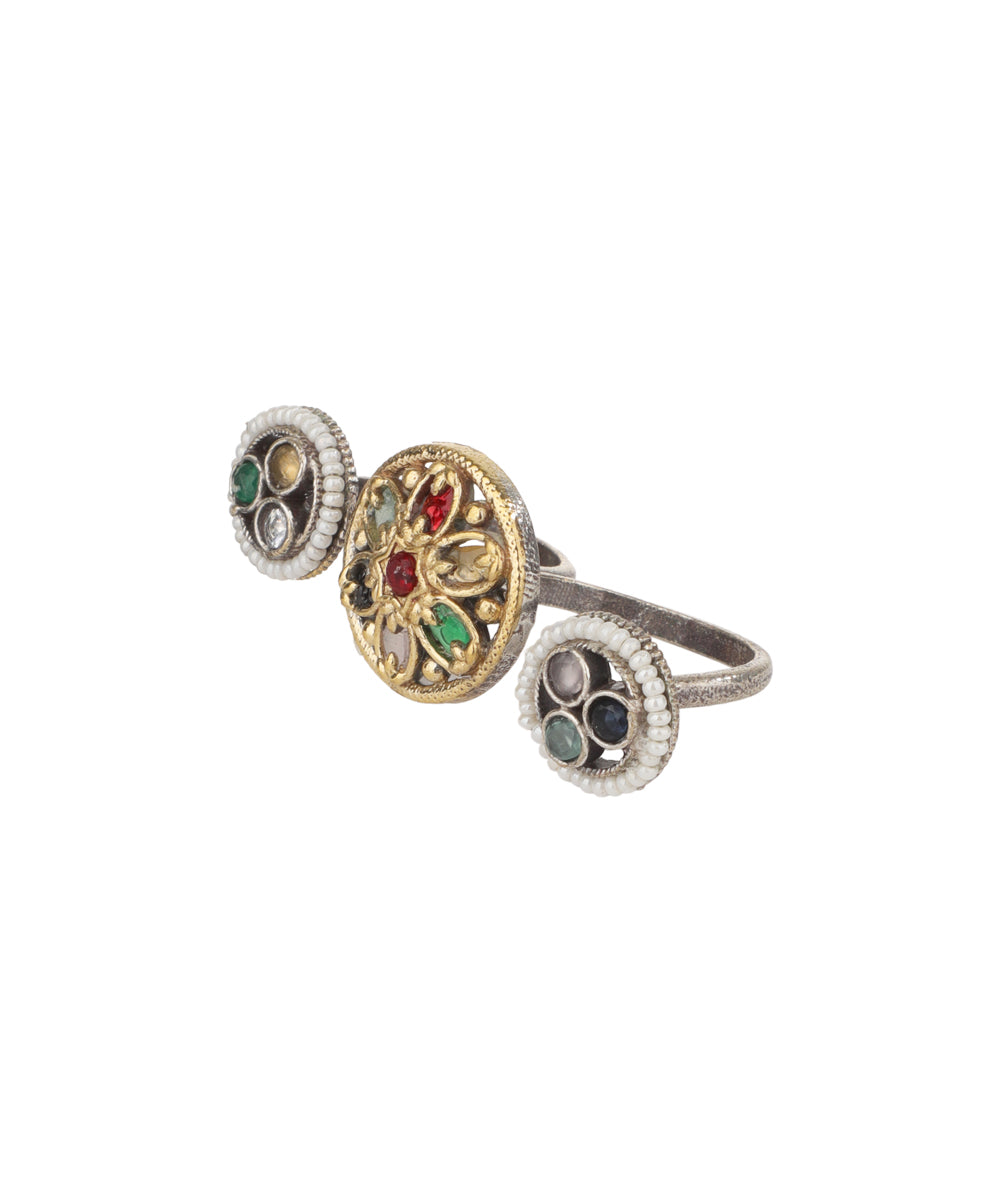 Floral Medallion Trio Ring | Stylika