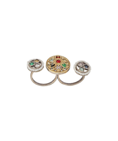 Floral Medallion Trio Ring | Stylika