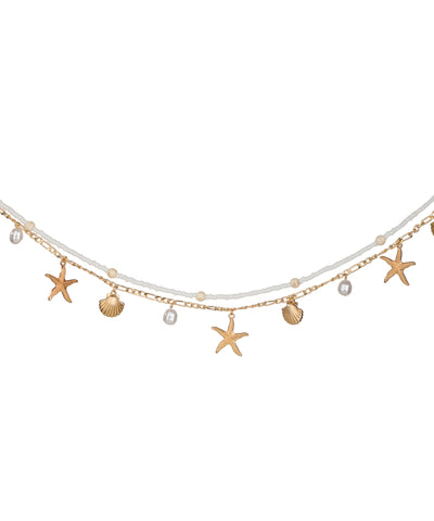 Beach Vibes Seashell Starfish Layered Waist Chain | Stylika