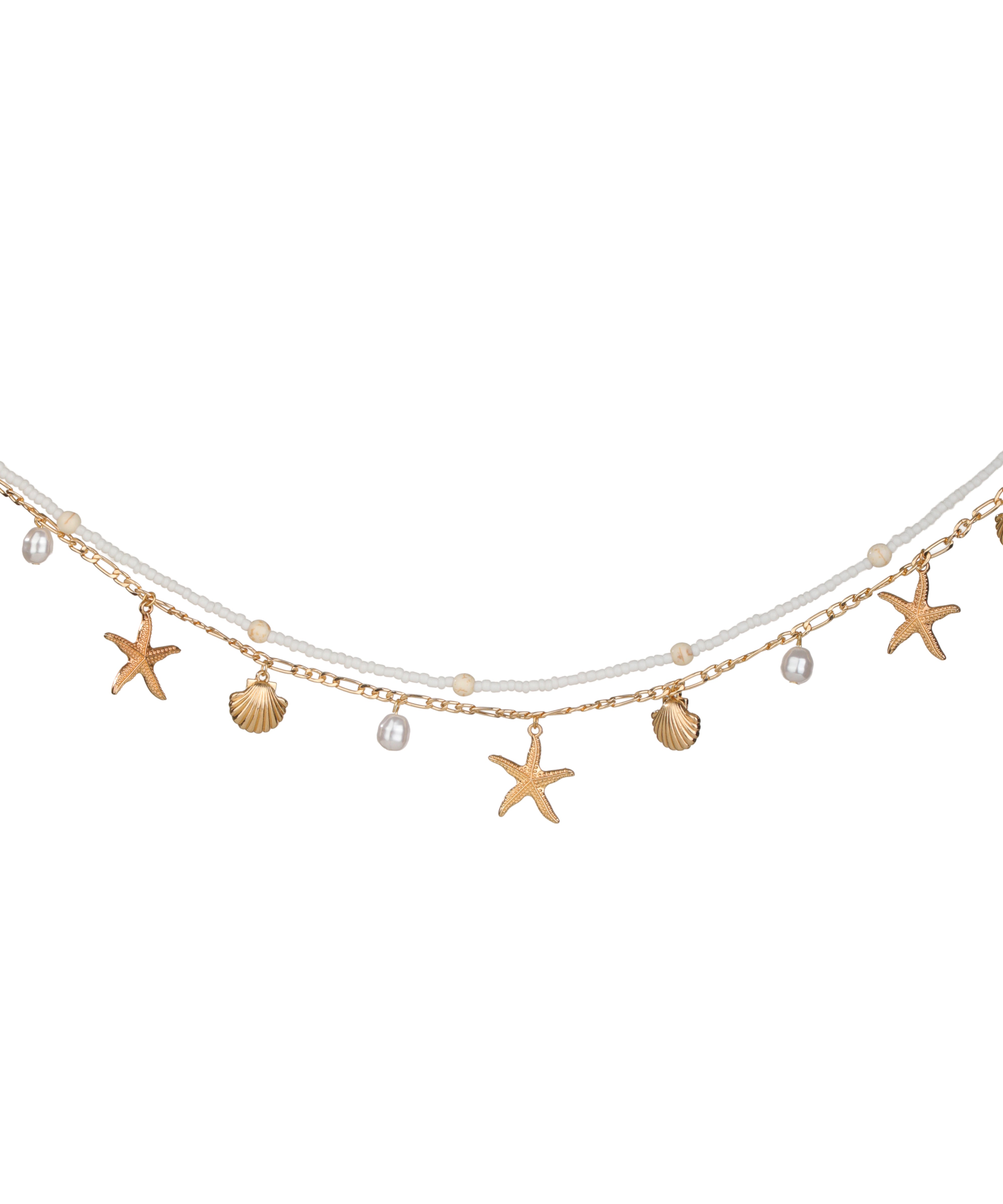 Beach Vibes Seashell Starfish Layered Waist Chain | Stylika