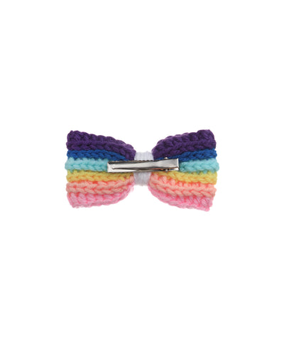 Rainbow Bow Crochet Hair Clip | Stylika