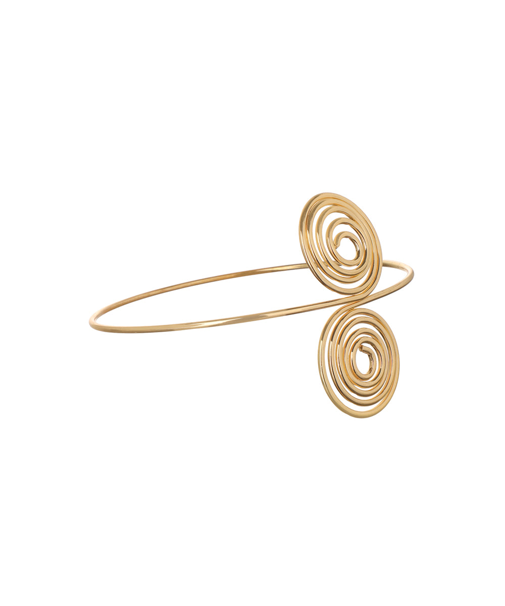 Artistic Double Spiral Statement Upper Arm Cuff | Stylika