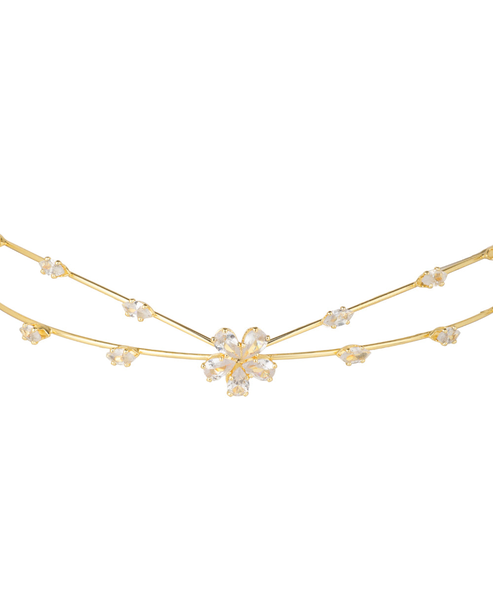 Double Row Floral Tiara | Stylika