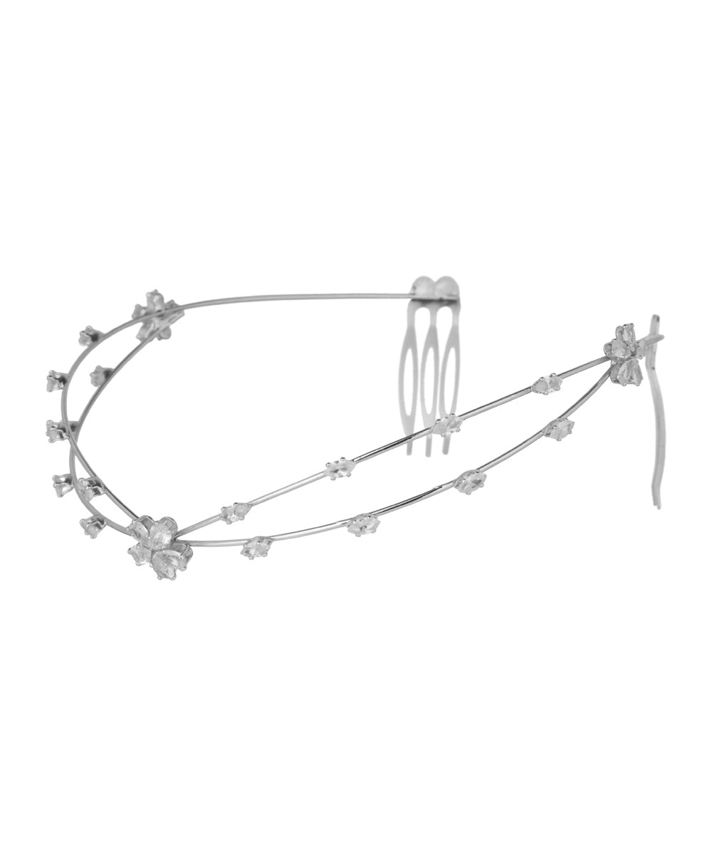 Double Row Floral Tiara | Stylika