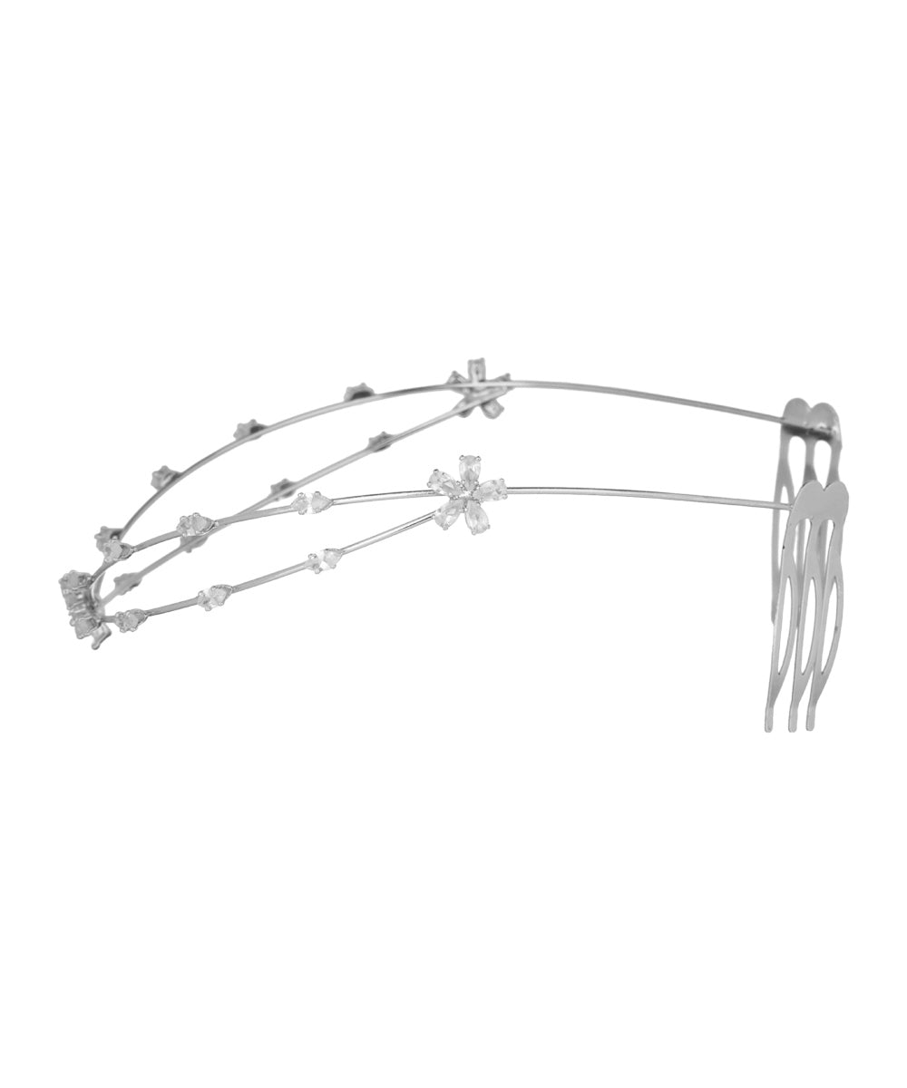 Double Row Floral Tiara | Stylika