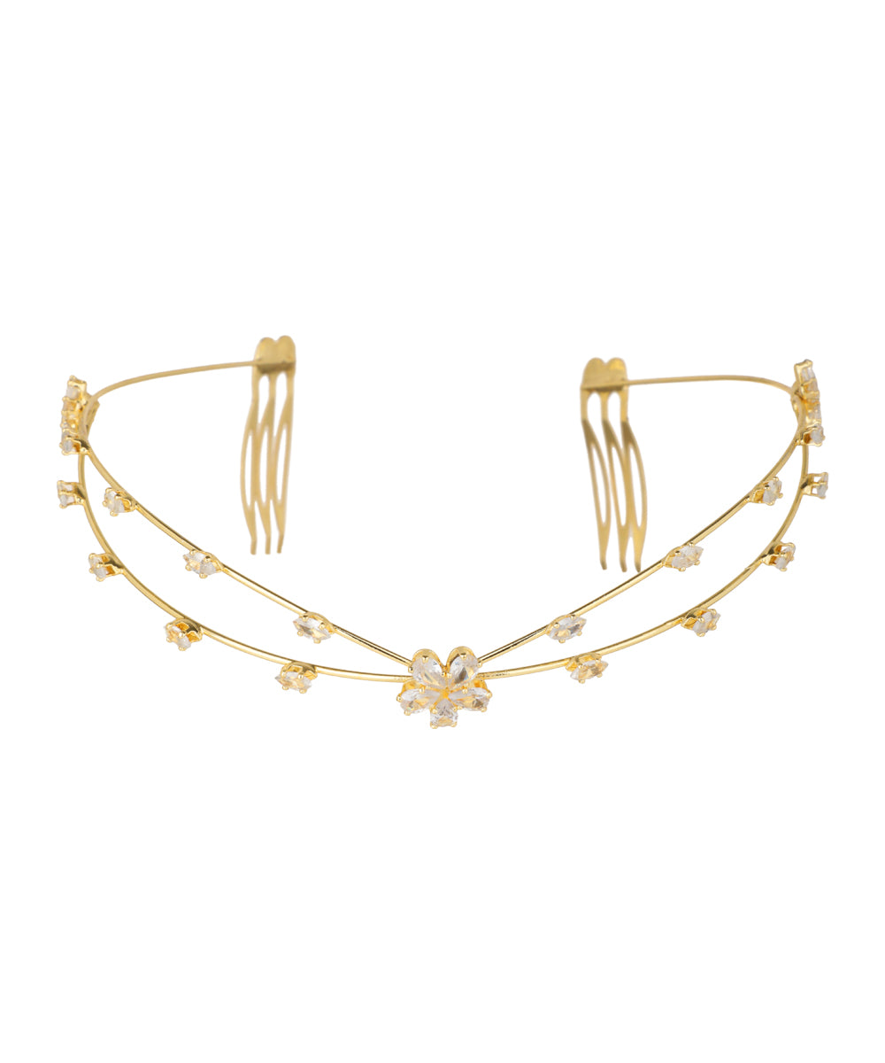 Double Row Floral Tiara | Stylika