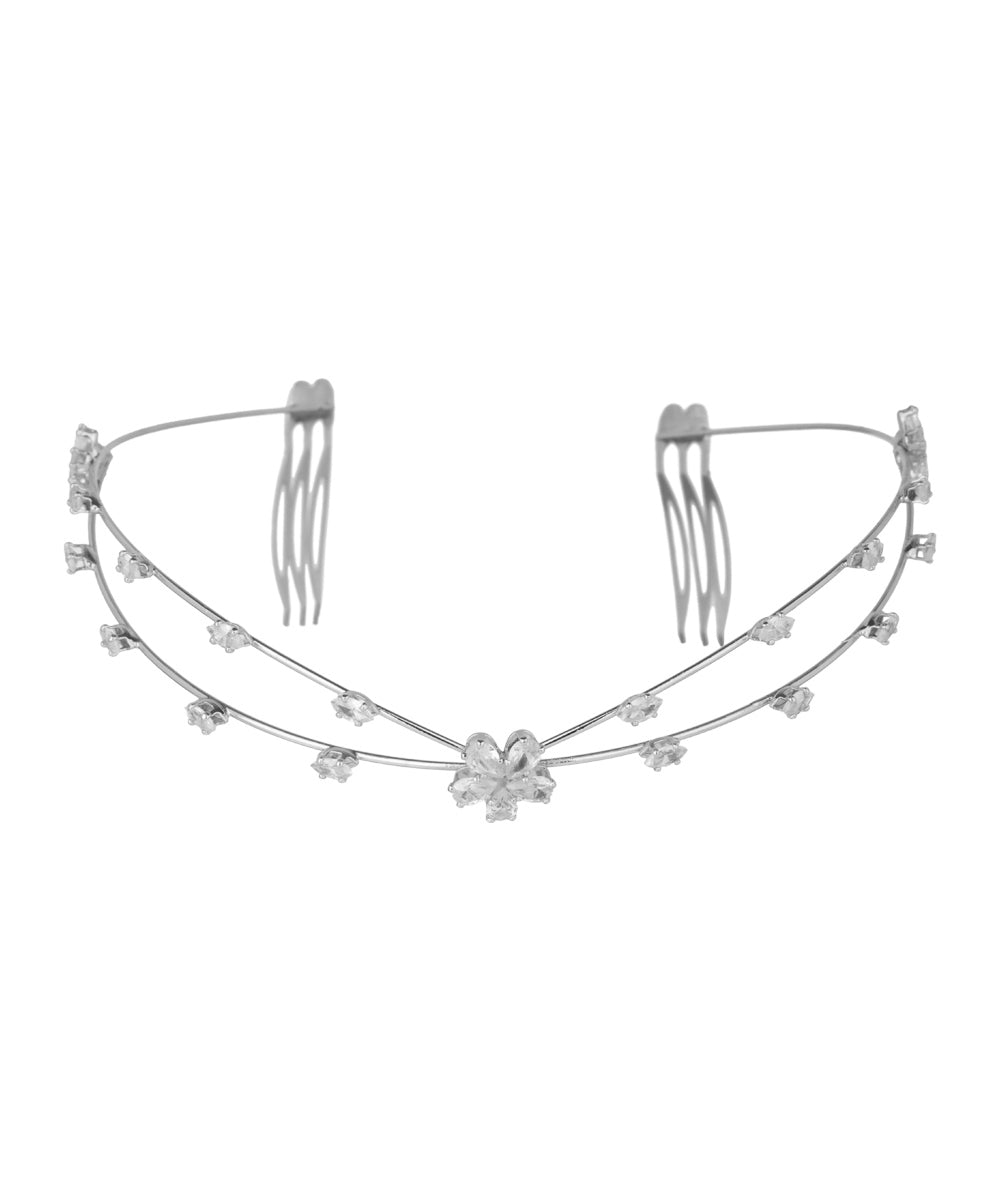 Double Row Floral Tiara | Stylika