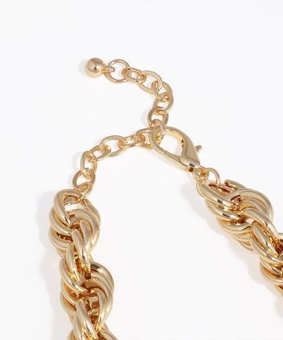 Bold Intertwined Rope Chain Statement Necklace | Stylika