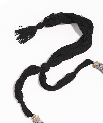 Floral Dual Tone Oxidised Necklace with Earrings | Stylika