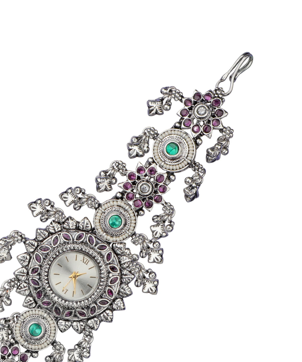 Bracelet watch with decorative stone and enamel detailing