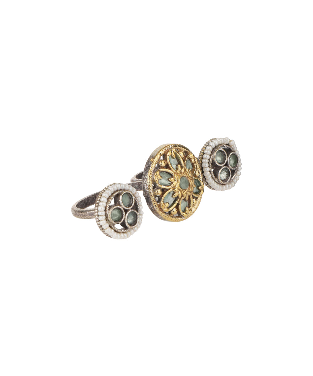 Floral Medallion Trio Ring | Stylika