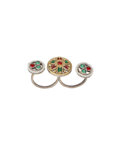 Floral Medallion Trio Ring | Stylika