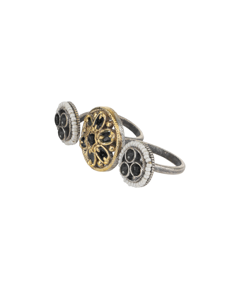 Floral Medallion Trio Ring | Stylika
