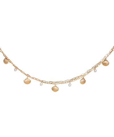 Delicate Shell and Beaded Charm Waist Chain | Stylika
