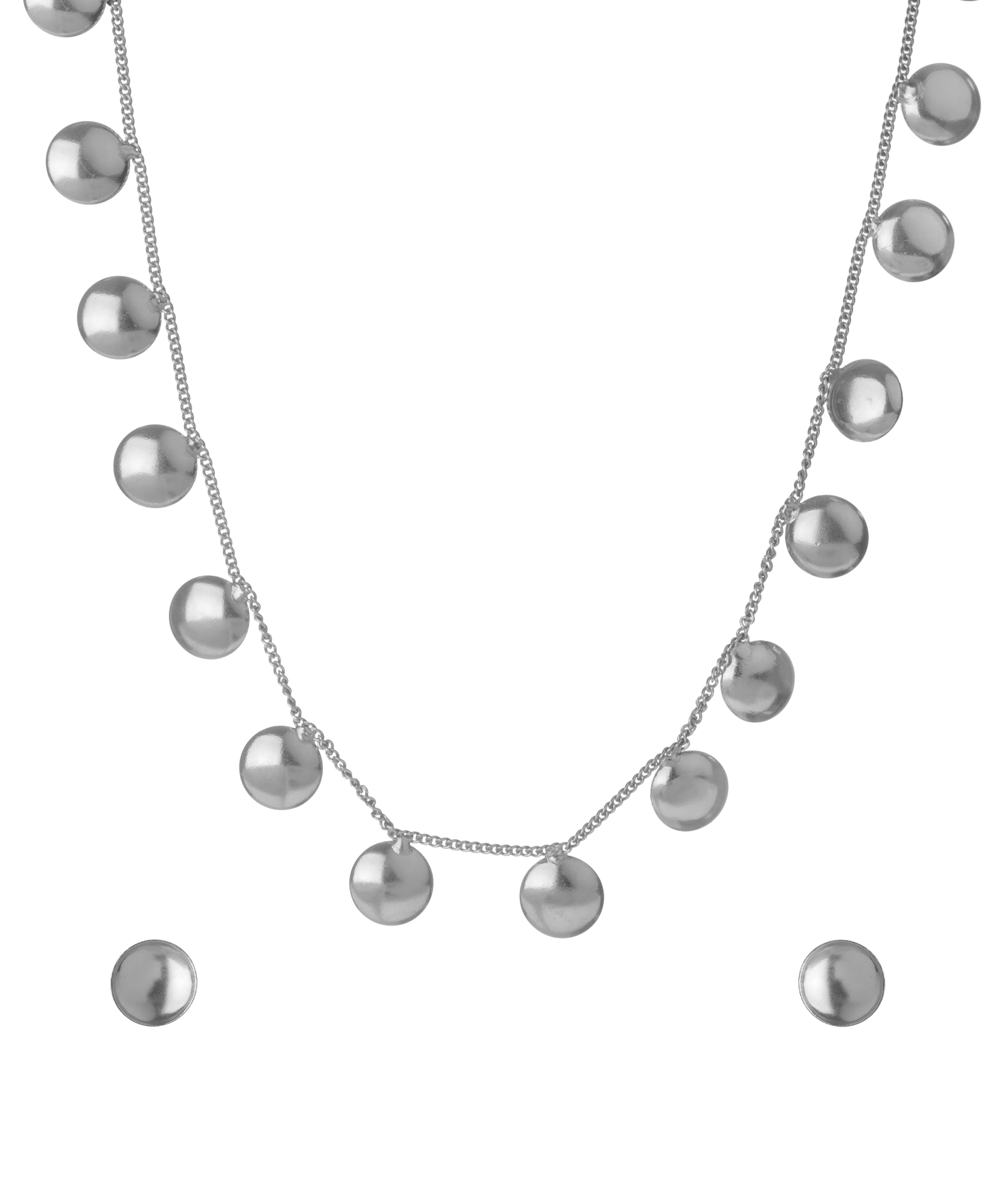 Minimalist Coin Disc Necklace with Matching Earring Set | Stylika