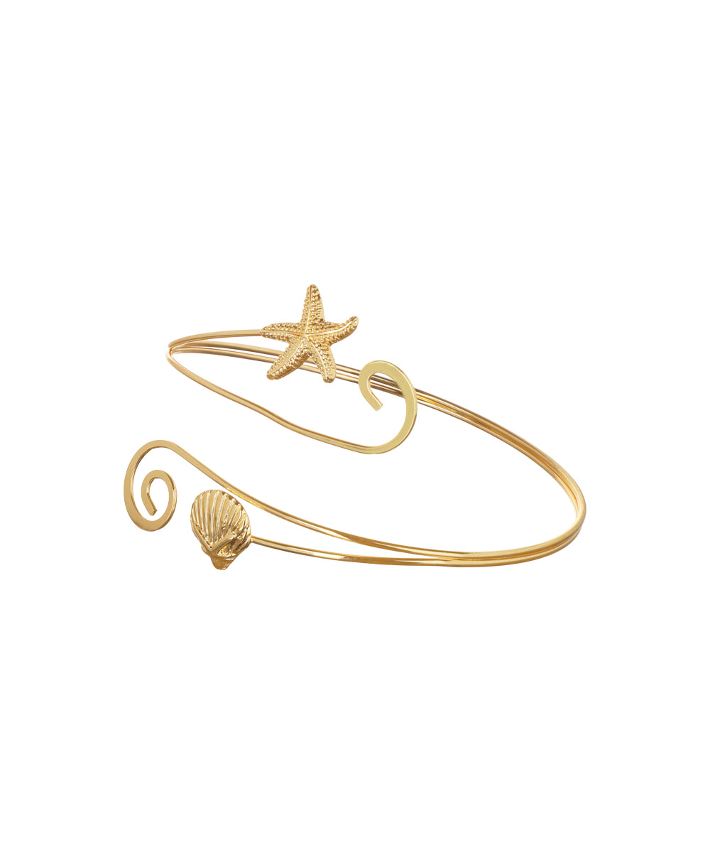 Ocean-Inspired Starfish Seashell Arm Cuff | Stylika