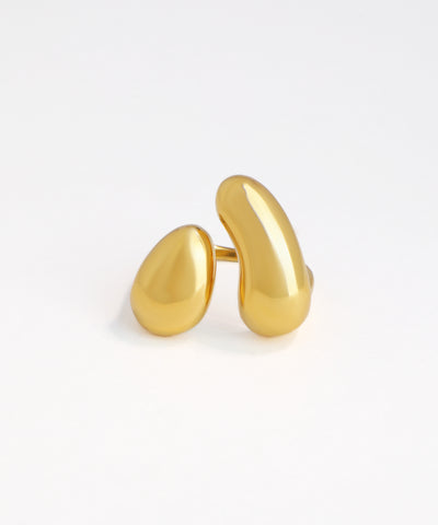 Polished Abstract Open Ring with Fluid Forms | Stylika