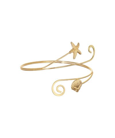 Ocean-Inspired Starfish Seashell Arm Cuff | Stylika
