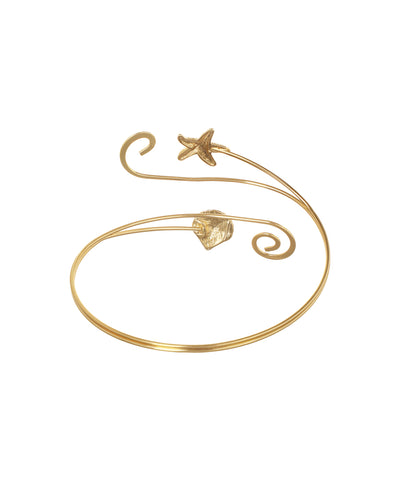Ocean-Inspired Starfish Seashell Arm Cuff | Stylika