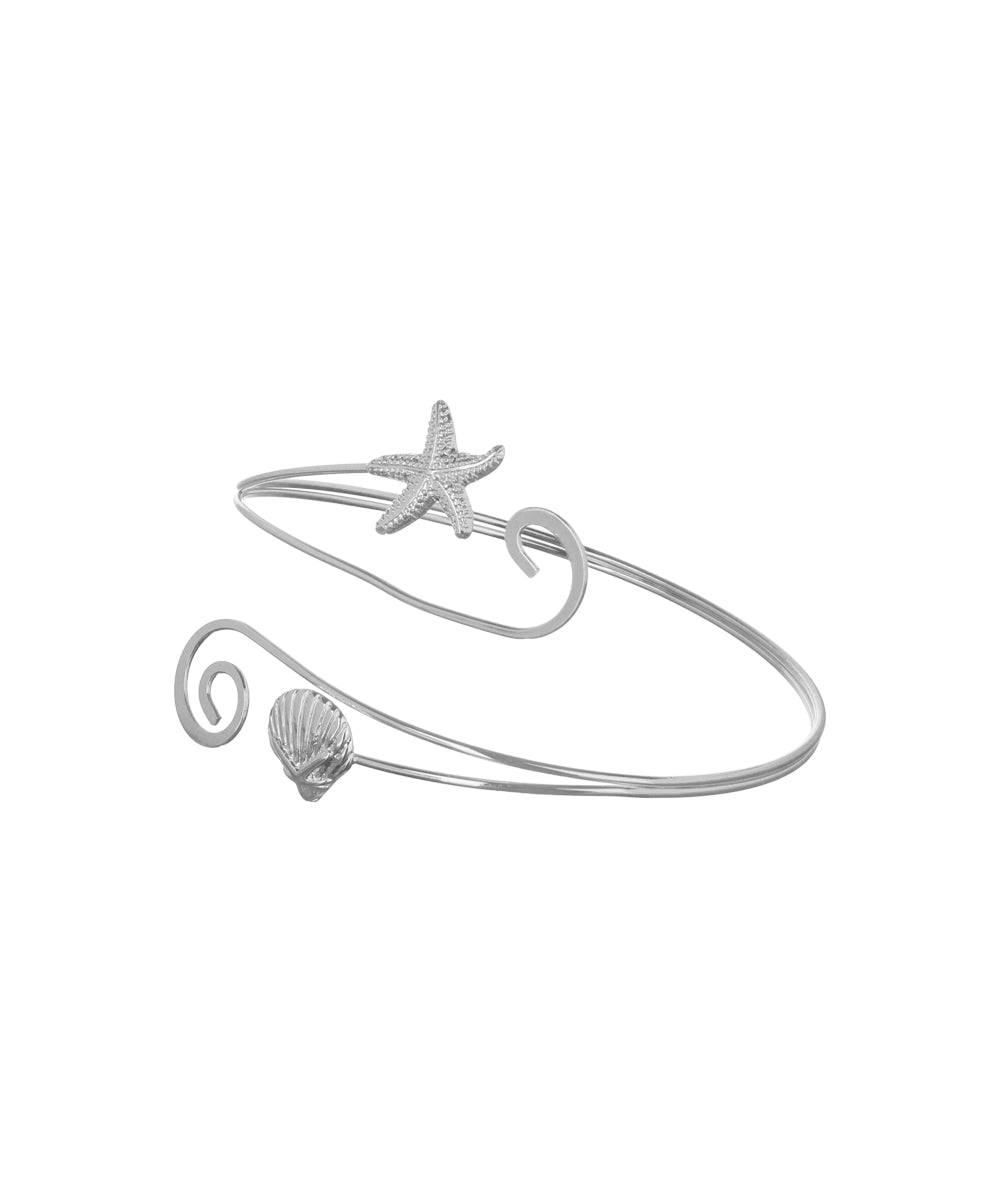 Ocean-Inspired Starfish Seashell Arm Cuff | Stylika