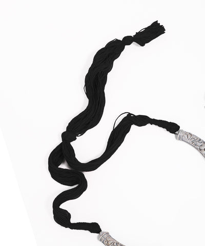 Floral Dual Tone Oxidised Necklace with Earrings | Stylika