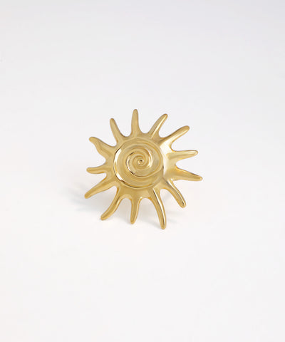Distinctive Sunburst Spiral Statement Ring | Stylika