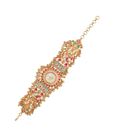 Morni Regal Heritage Bracelet Watch (Ruby+Mint) | Stylika