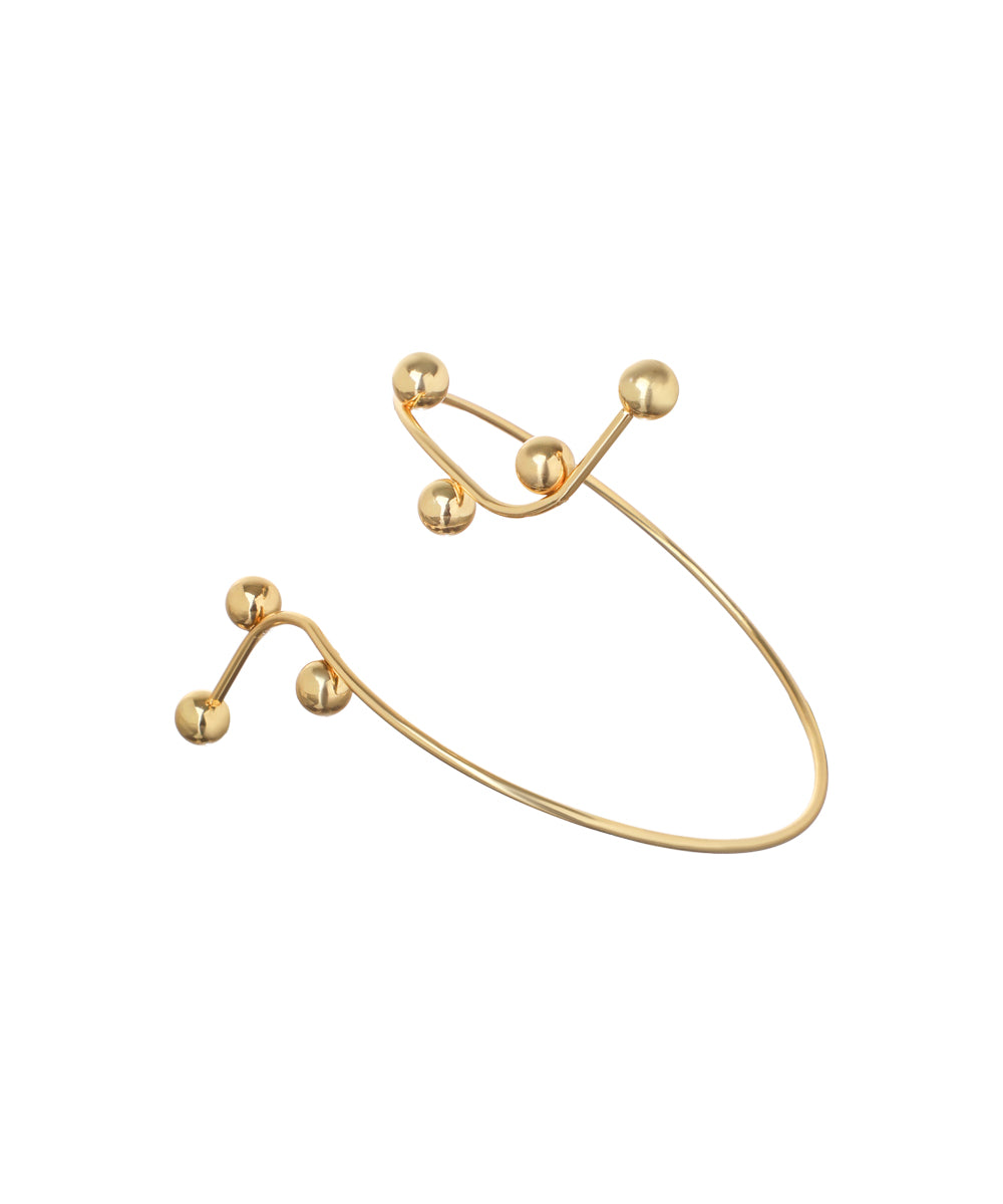 Sculptural Winding Arm Cuff with Ball Accents | Stylika