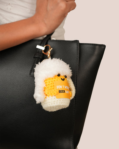 Beer Happy Crochet Mug Bag Charm | Stylika