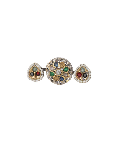 Petal Medallion Trio Ring | Stylika