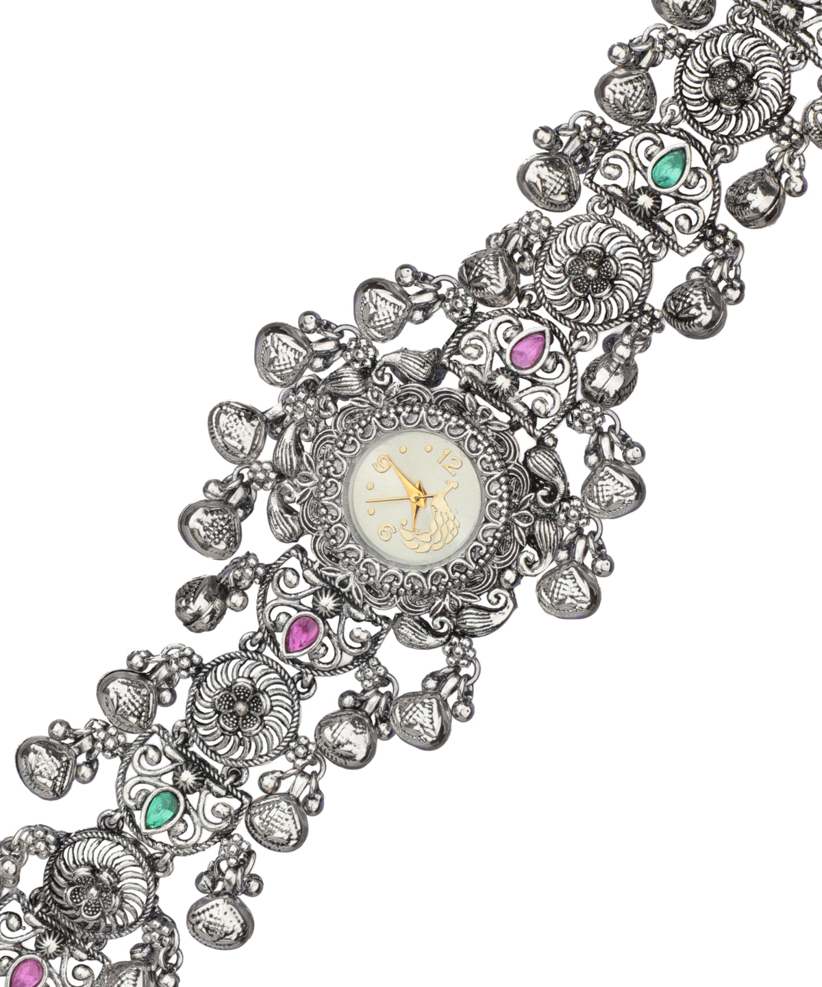 Heritage bracelet watch with a broad, intricate frame