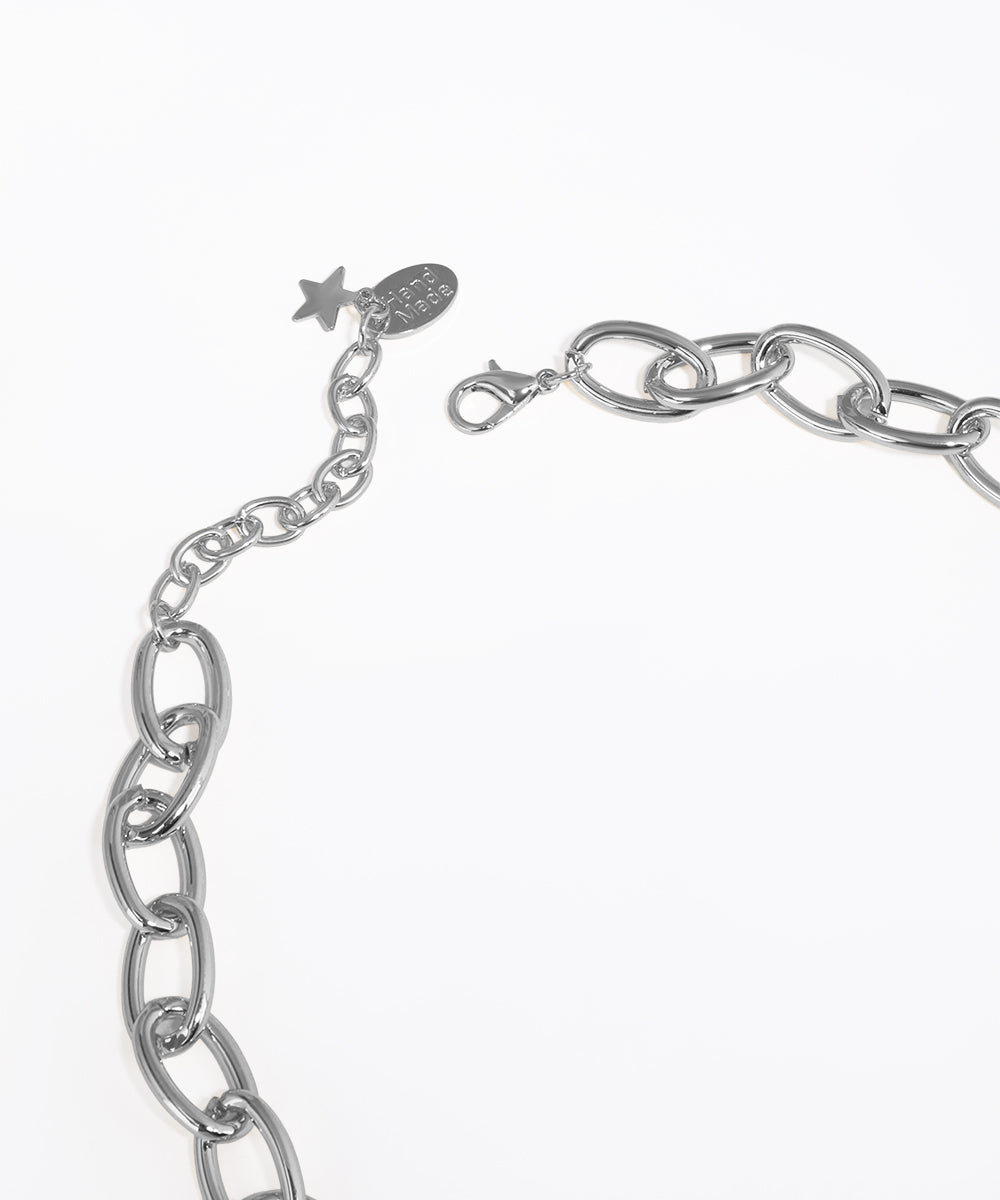 Statement Chain Link Necklace with Organic Center | Stylika