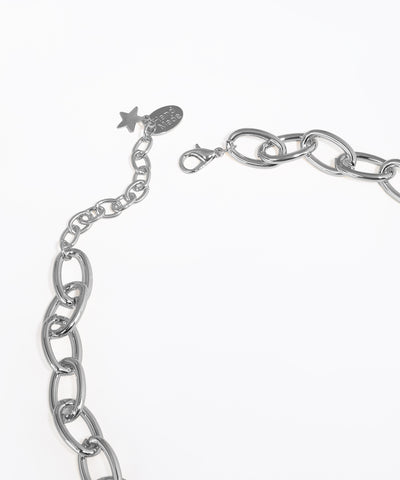 Statement Chain Link Necklace with Organic Center | Stylika