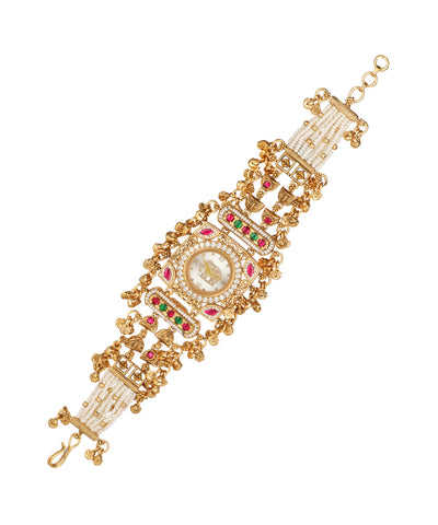 Ratnavali Regal Heritage Bracelet Watch (White)  | Stylika