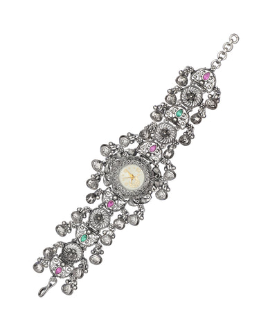 Heritage bracelet watch featuring ornate floral motifs