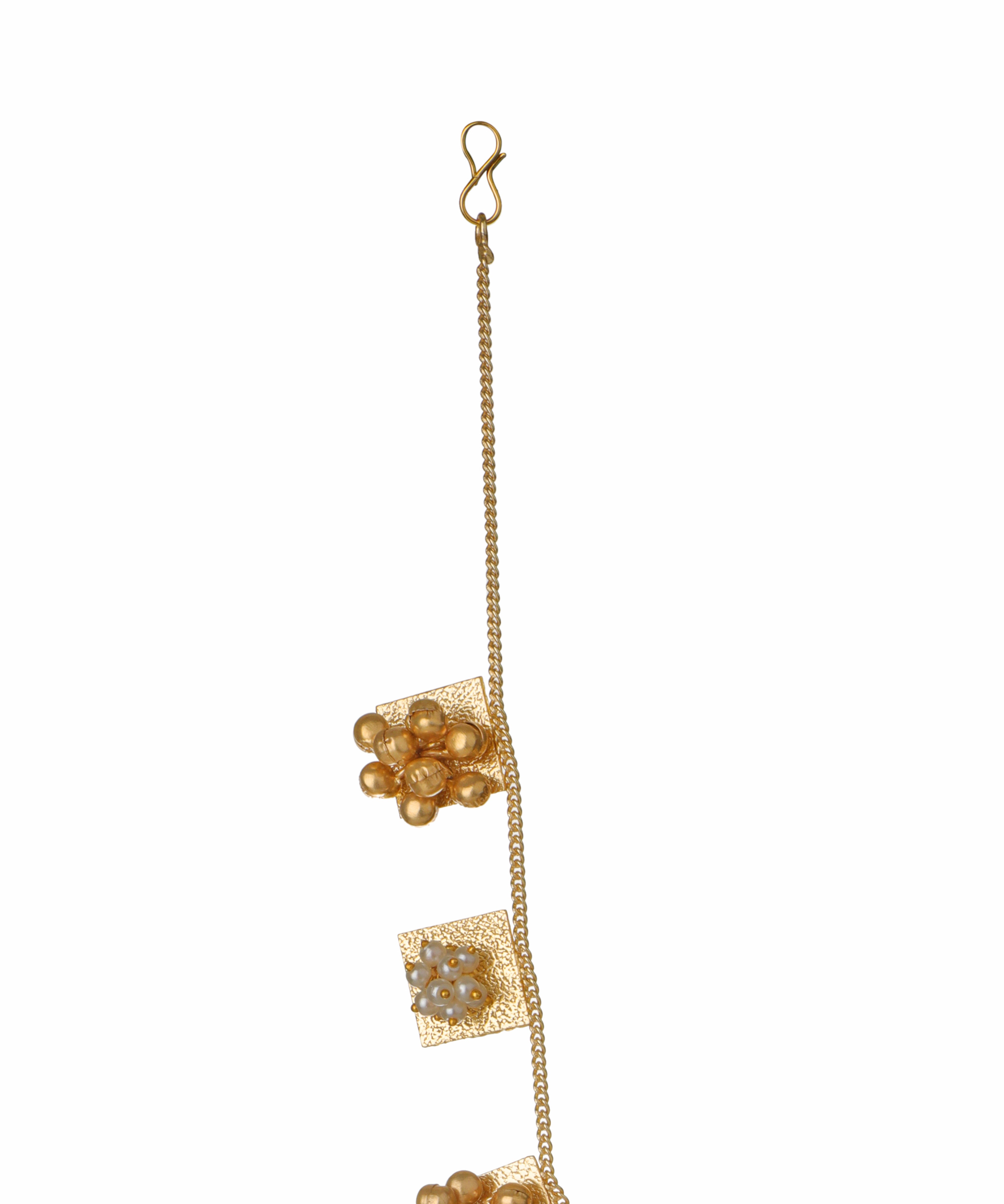 Textured Square Bead Necklace with Earring Set | Stylika