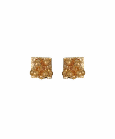 Textured Square Bead Necklace with Earring Set | Stylika