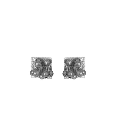Textured Square Bead Necklace with Earring Set | Stylika