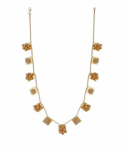 Textured Square Bead Necklace with Earring Set | Stylika